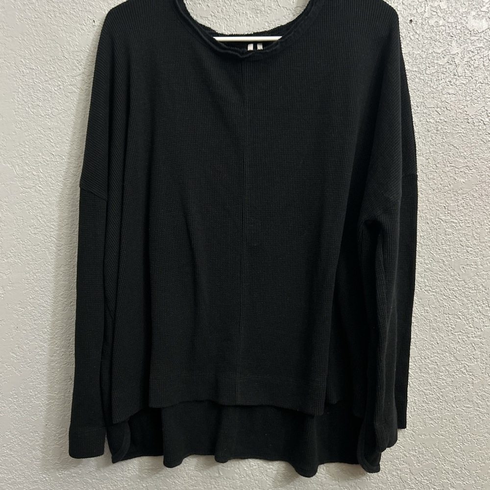 Anthropologie waffle knit long sleeve top